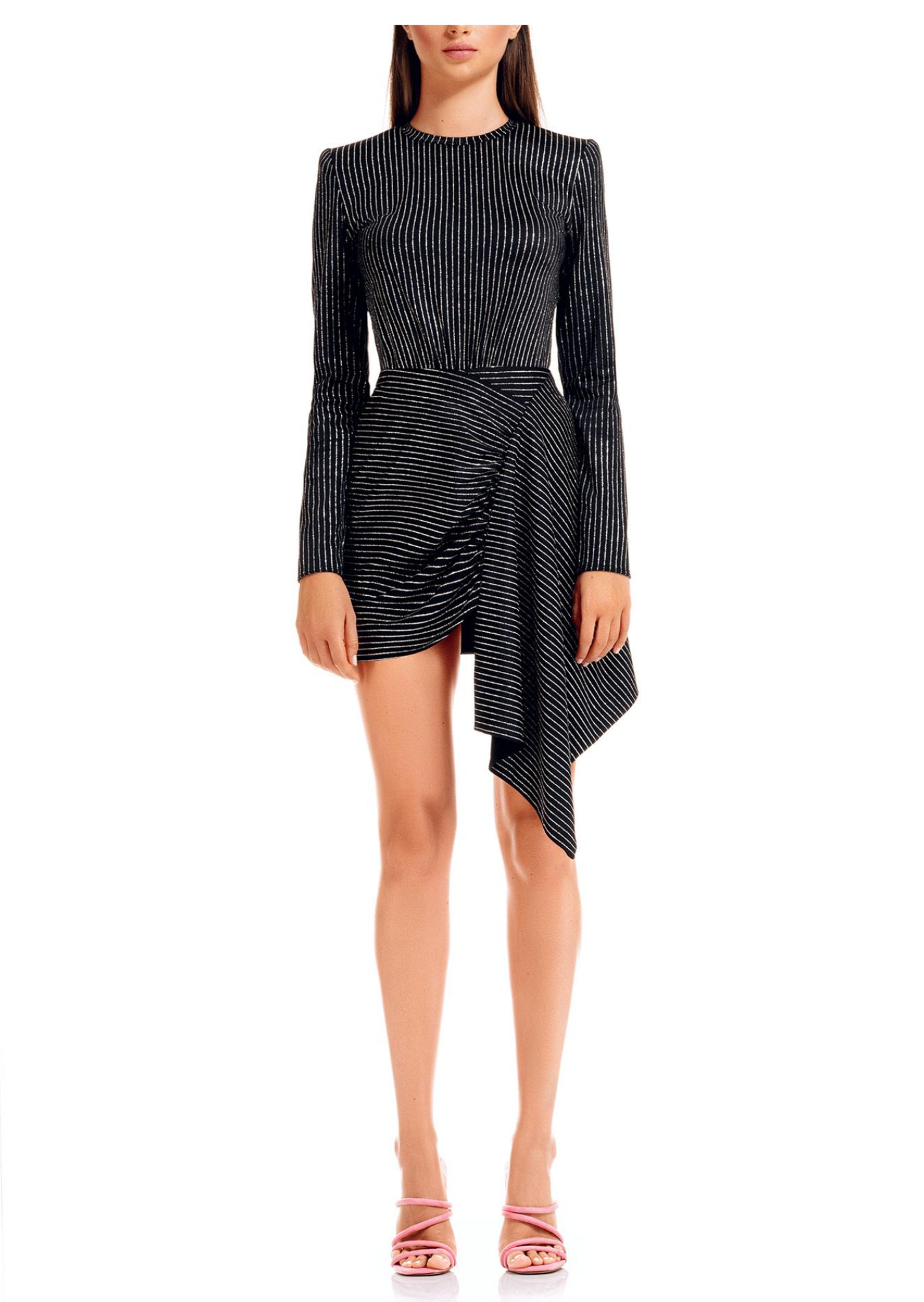 Daniele Carlotta - Striped Asymmetric Jersey Mini Dress
